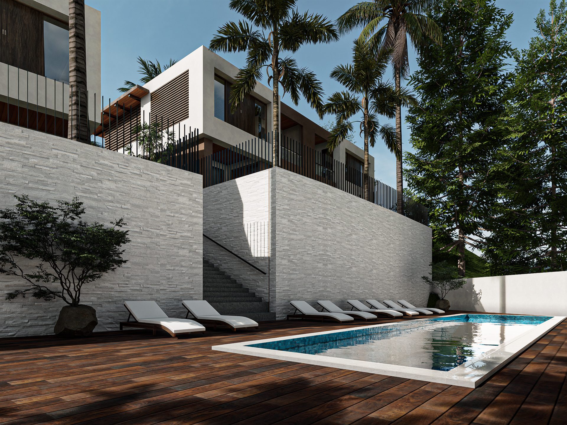 Karibu infinity pool and deck render
